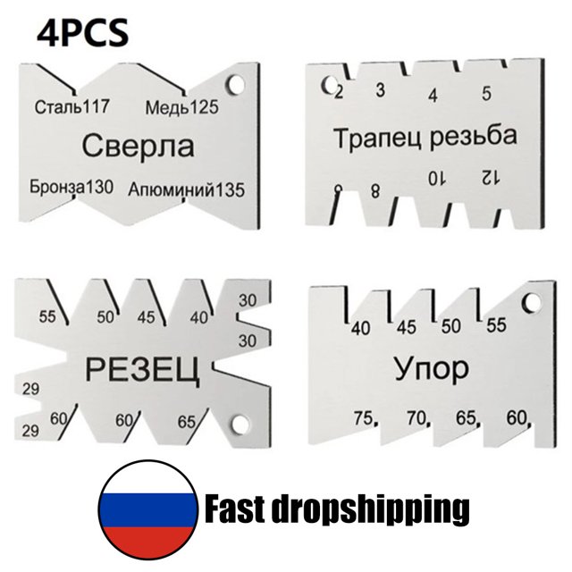 4pcs Cutting Angle Gauge Machining Threads Screw Gauges Stainless Steel