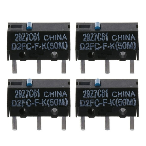 4pcs D2FC-F-K Micro Switch 50Million Clicks Gaming Mouse Micro Switch 3Pin Blue Dot for Computer Mice Left Right Button