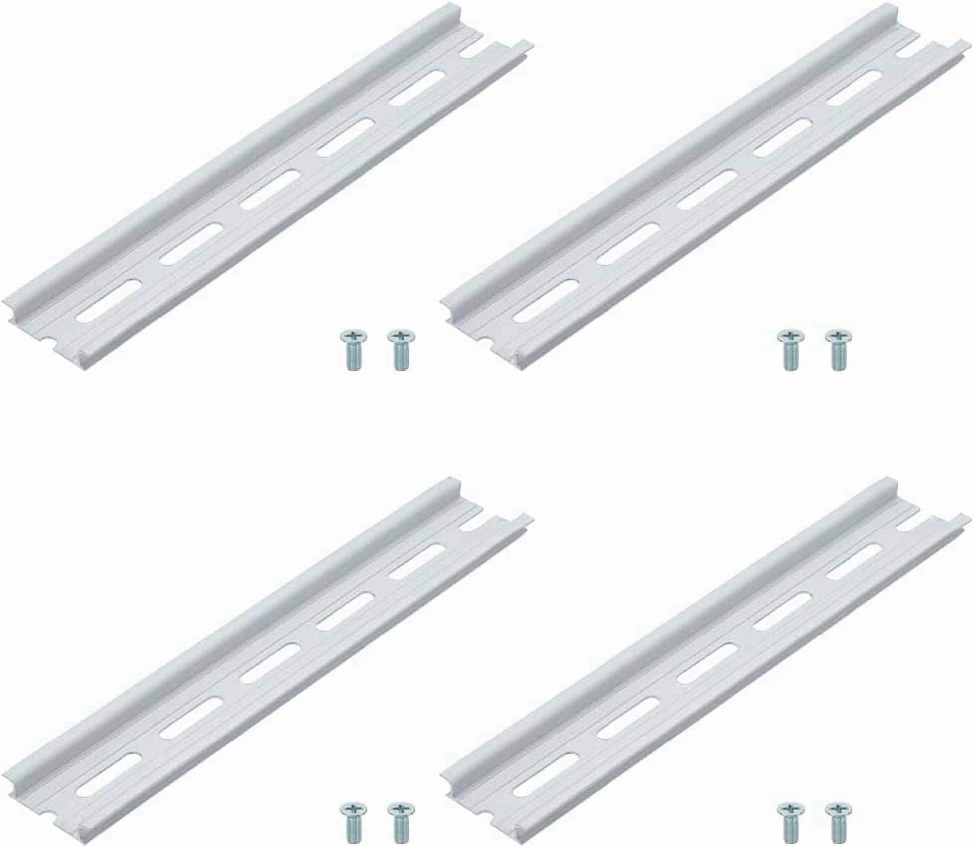 Pin Insert Rail 4pcs DIN Rails 8 Inch Long 35mm Wide 7.5mm High Aluminum Slotted ...