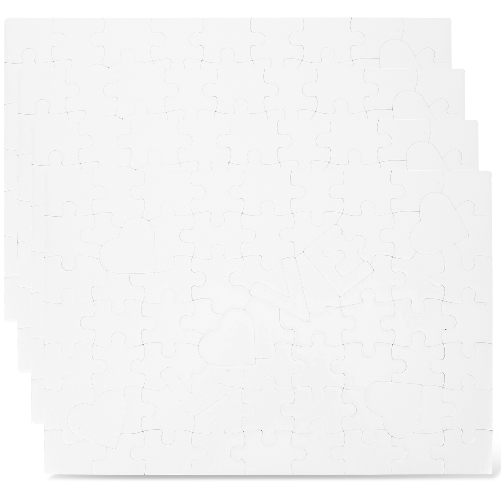 4pcs DIY Art Craft Heat Transfer Puzzles Thermal Transfer Blank Puzzle