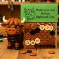 thumbnail image 1 of DIY Button Highland Cow Ornament Kit - Crochet Cow Button Decor Kit, Make Your Own Christmas Decorations & Hanging Ornaments for Family Holiday Use, Fun & Easy to Assemble, 1set, 1 of 4