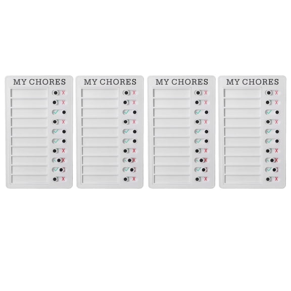 4pcs DIY Checklist Board Set - Portable Detachable Chore Chart for Daily Routine, Travel Planning, and Message Reminders, White Card
