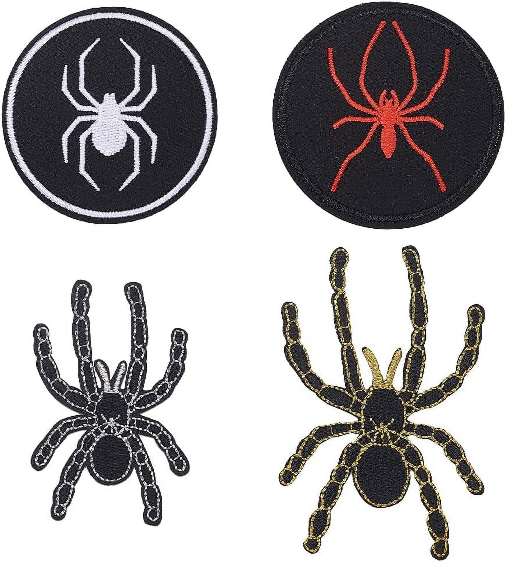 4pcs DIY Spider IronOn Patch 4 Styles Spider  Sew On Patch Sewing