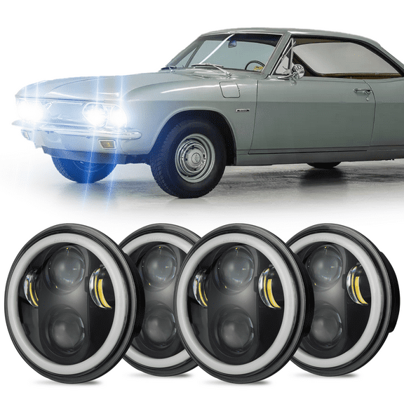 4pcs DOT 5.75" 5-3/4 H4 Round LED Headlights Sealed for Chevy Corvair High Low Beam