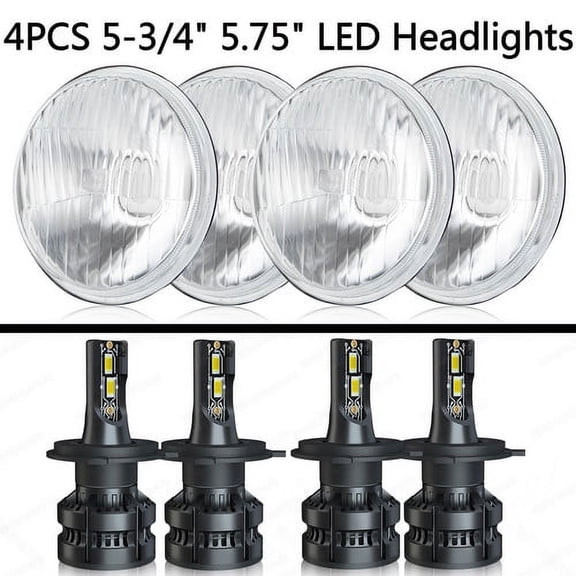 4pcs DOT 5.75" Round LED Headlights High/Low Beam White For Chevy Chevrolet Impala El Camino X4