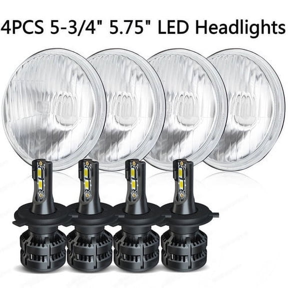 4pcs DOT 5.75" Round LED Headlights High/Low Beam White For Chevy Corvette Chevelle
