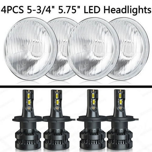 4pcs DOT 5.75" Round LED Headlights High/Low Beam White for Chevy Chevelle 1964-1970 Malibu