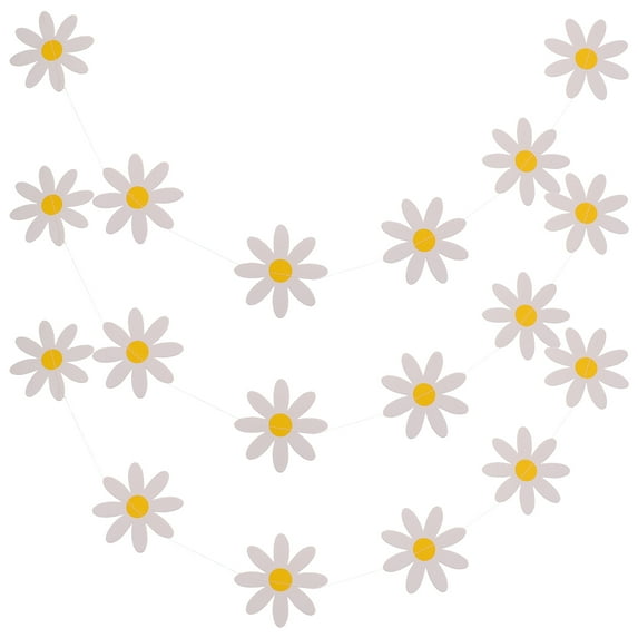 4pcs Daisy Banner Garland Daisy Party Hanging Banner Birthday Party Hanging Decors