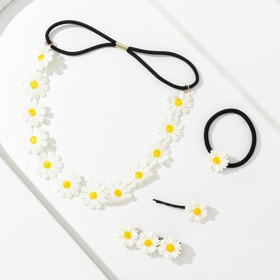 CRAFTHROU Flower Shape Daisy Headband Resin Teens Style 4Pcs 6.00X2.00X2.00cm