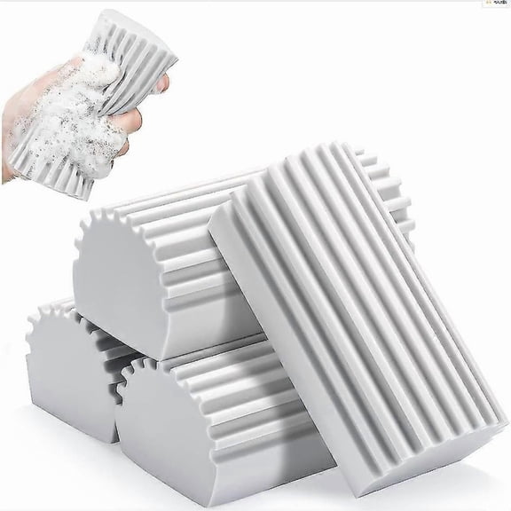 4pcs Damp Clean Duster Sponge, Absorbent Sponge Brush for Cleaning Blinds Glass, Baseboards, Vents, Railings, Mirrors