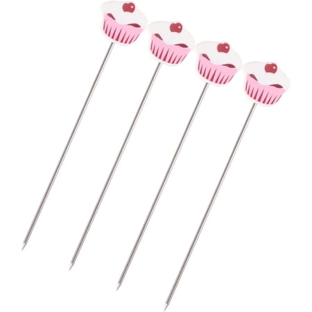 4pcs Decorating Tools Coozies Cake Decorating Tools Metal Cupcake Tester Stainless Steel Cake Tester Cake Skewer Baking Tester Cooking Bread Tool Baking Tool Stainless Steel Probe