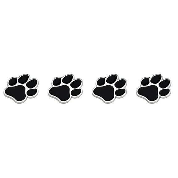 4pcs Decorative Car Sticker Metal Dog Paw Car Stickers Auto Footprint Decals Vehicle Decor