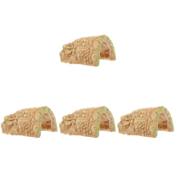 4pcs Decorative Reptile Hideout Home Natural Turtle Ramp Vivid Terrarium Decor Reptile Supply