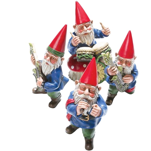 4pcs Desktop Gnome Decor Resin Music Band Gnome Doll Decorative Gnome Figure