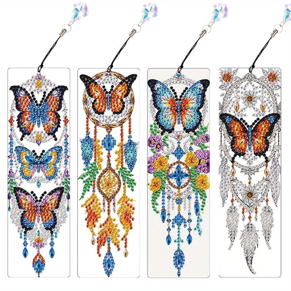 4pcs Diamond Art Painting Kit Pretty Butterfly Dreamcatcher