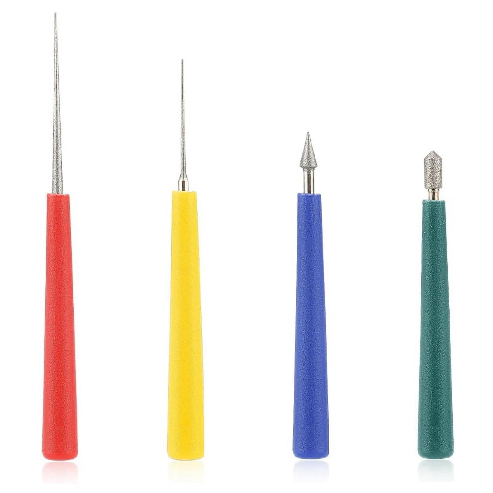 4pcs Diamond Tipped Bead Reamer, Bead Reamer Tool Set for Jewelry Making Beading H G19790