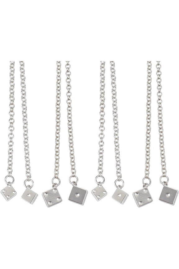 4pcs Dice with Dots Car Hanging Ornament Creative Hanging Dice Metal Pendant Car Rear View Mirrors Charms Decor Pendent Accessories for Window Home Door Frame Balcony Bag Keychain diy