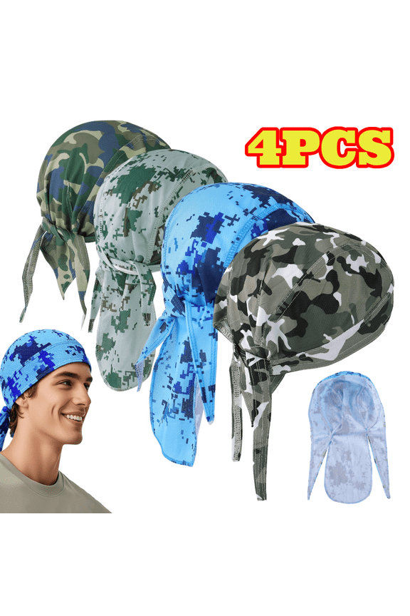 4pcs Do Rag Skull Caps, Sweat Wicking Head Wraps, Cooling Helmet Liner, Cycling Motorcycle Bandana for Men Women