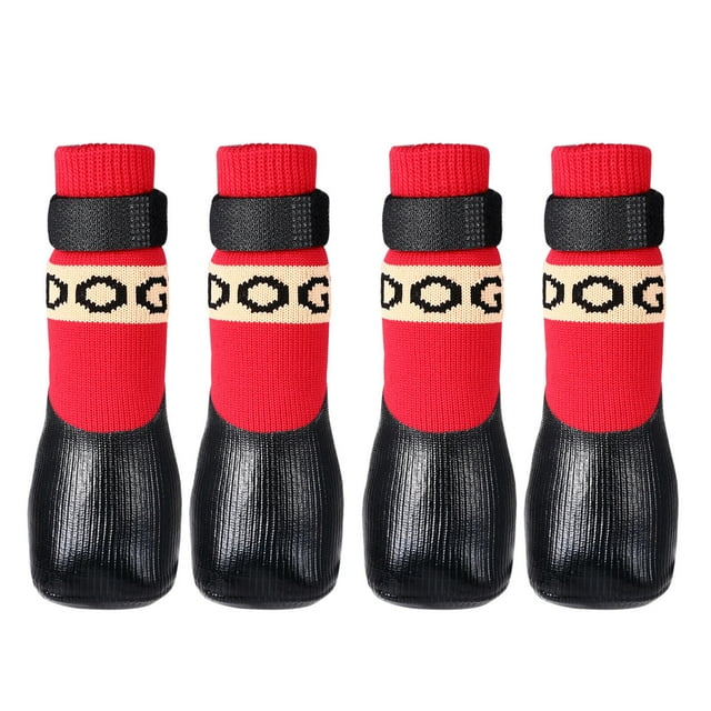 4pcs Dog Socks Anti Slip Waterproof Dog Shoes Boots Outdoor Indoor Paw ...