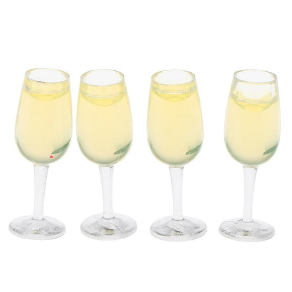 4pcs Dollhouse Accessories 1/12 Scale Miniature Glasses Cup with