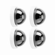4pcs Dome Simulation Camera CCTV Dummy Fake Security Camera With Flashing Led Light White