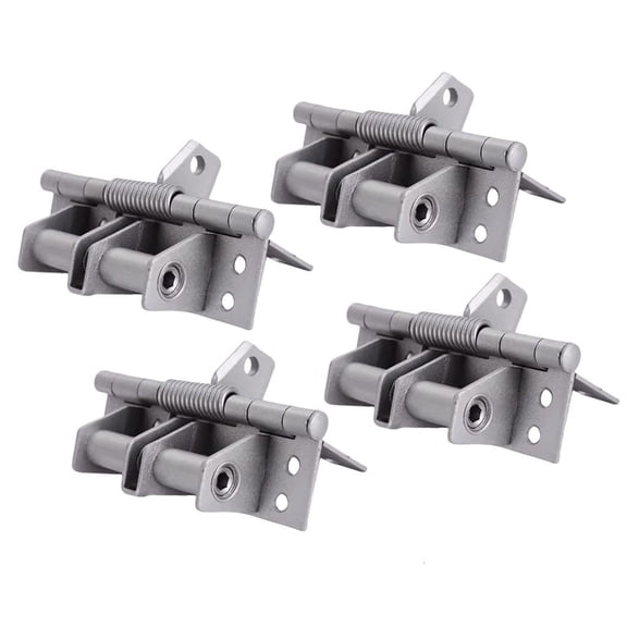 4pcs Door Hinge Set with Auto Shut Function & 90 Degree Locking Iron Self Closing Door Hinges for Wood & Metal Door