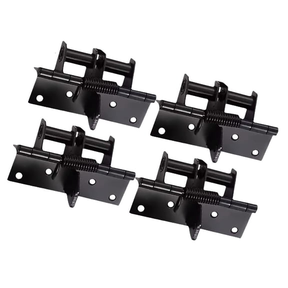 4pcs Door Hinge Set with Auto Shut Function & 90 Degree Locking Iron Self Closing Door Hinges for Wood & Metal Door