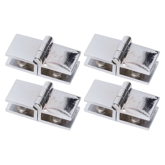 4pcs Double Sided Glass Hinges Adjustable Fit for Various Thicknesses from 5mm to 8mm