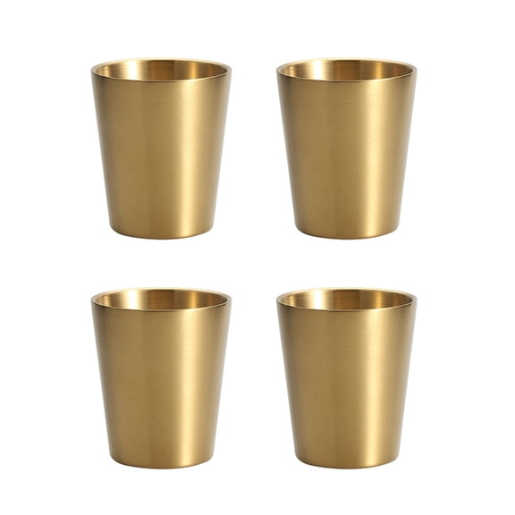4pcs Double Wall Insulated Stainless Steel Cups Metal Beer Mugs Small Drinking Glasses for Parties and Picnics Use