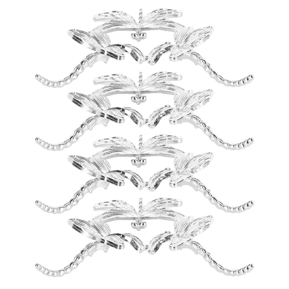 4pcs Dragonfly Crystal Ball Stand: Sphere Display Stand - Globe Stone Display Rack Pedestals For Rocks Marbles Tennis Silver