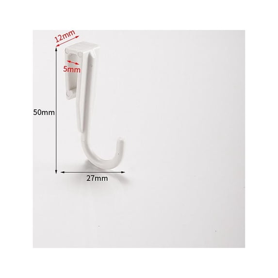 4pcs Durable Plastic Multi-functional Clip-on Storage Rack Square Tube Clasps Hooks Coat Hook Storage Holder WHITE 5MM