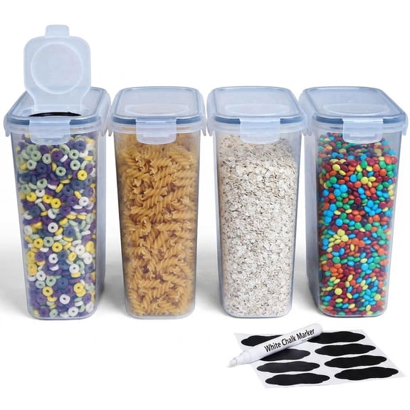 4pcs EXTRA Large Airtight Food Storage Containers Plastic Container for Pantry Organization And Canister for Grain, Nuts, Flour And Rice, Kitchen Organizers And Storage, Kitchen Accessories