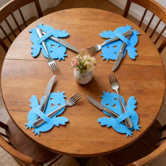 4pcs Easter Chicken Knife Fork Cover, Tableware Decorations, Cute Aesthetic Style, Protects Utensils, Festive Occasion, Party, Birthday, Banquet, Gift, Durable Fabric, Lightweight Design,