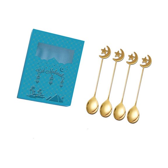 4pcs Elegant Stainless Steel Cutlery Set Dining Utensils Practical Stirring Spoon/Fork for Eid and Holiday Parties