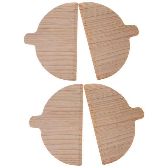 4pcs Elegant Wooden Pizza Peels Half Circular Shape Baking Board for Oven Baking Pastas Serving Kitchen Accessories