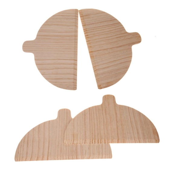 4pcs Elegant Wooden Pizza Peels Half Circular Shape Baking Board for Oven Baking Pastas Serving Kitchen Accessories