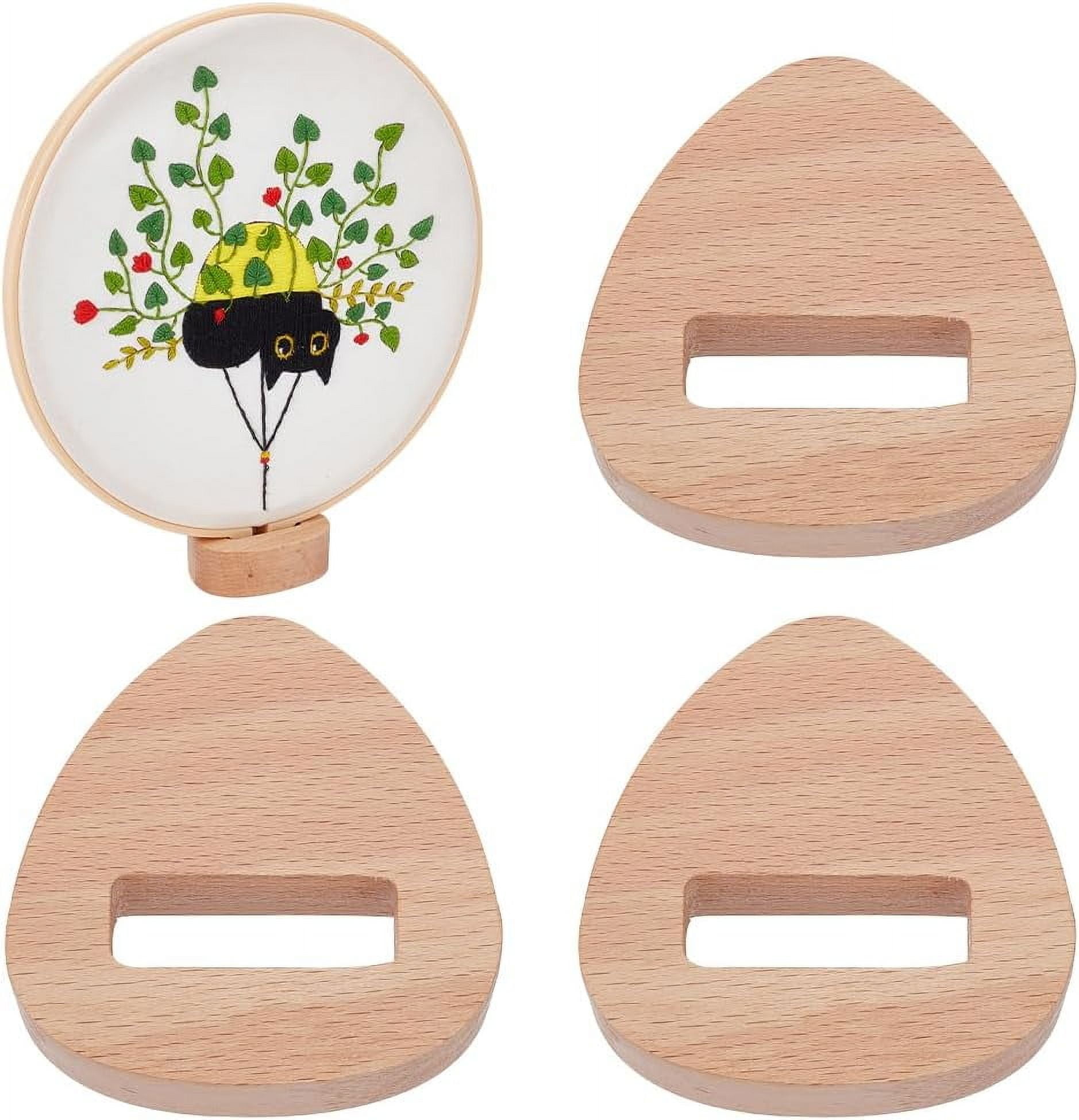 4pcs Embroidery Hoop Display Stand Embroidery Hoop Wooden Base Triangle ...