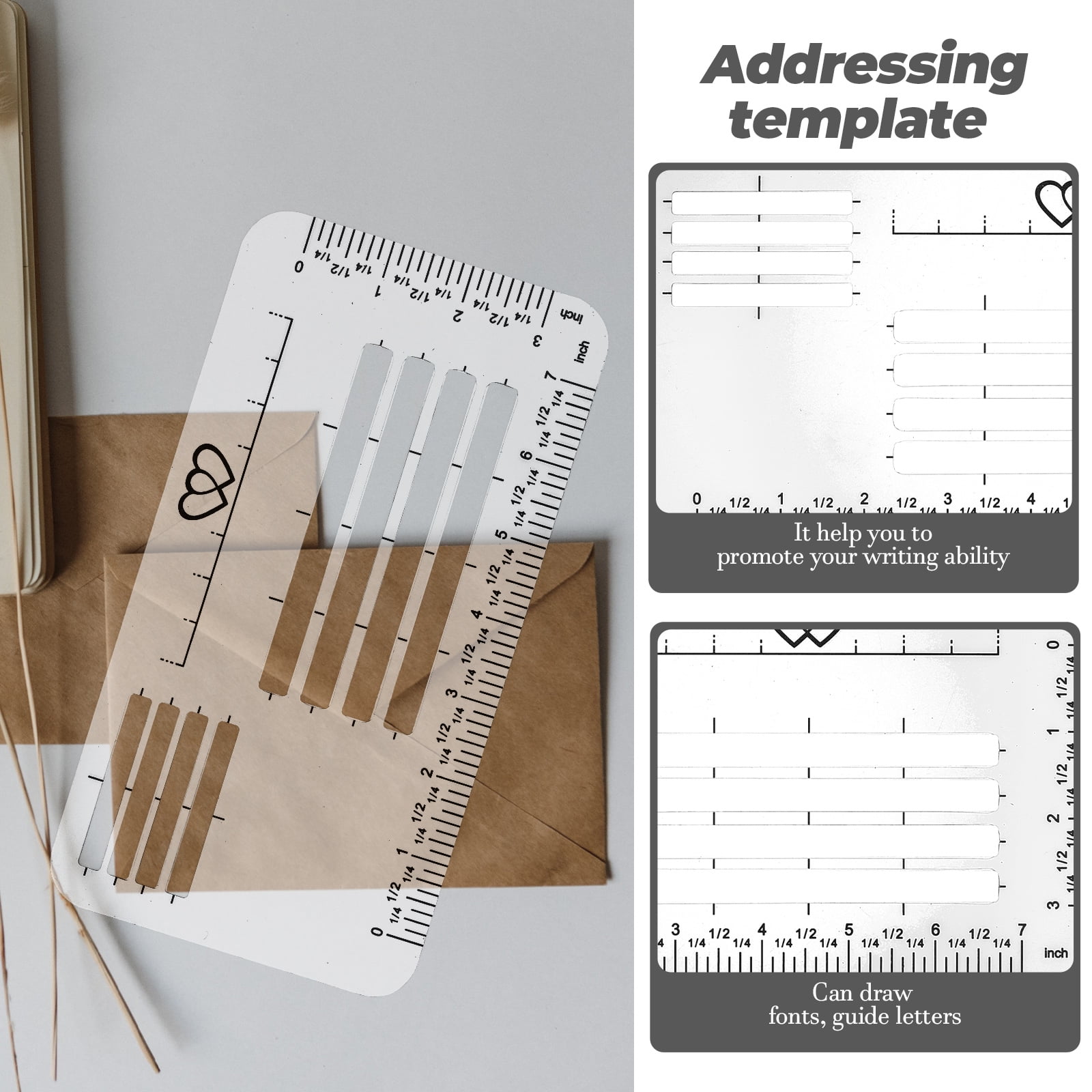 4pcs Envelope Stencil Addressing Guide Template Addressing Template