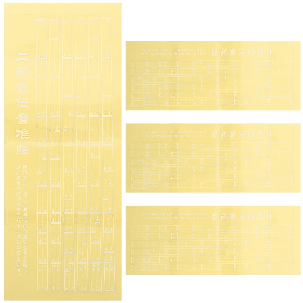 4pcs Erhu Fretboard Notes Erhu Fretboard Stickers Erhu Chart Erhu