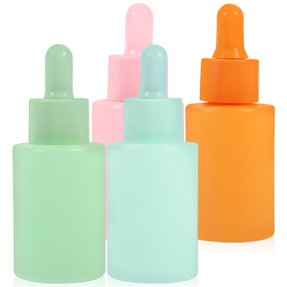 Raindrops Essential Oil Bottles with Dropper for Storage 4pcs Glass Small Transparent Bottle