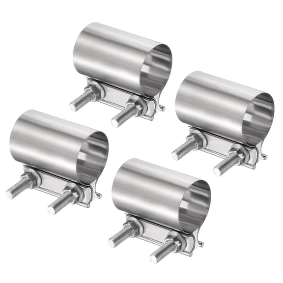 4pcs Exhaust Clamp 2.1" Stainless Steel Lap Joint Band Clamp Exhaust Pipes Connection with M10 Screws for Car Muffler Elbow Pipes