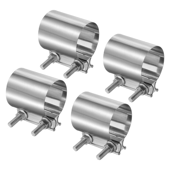 4pcs Exhaust Clamp 2.7" Stainless Steel Lap Joint Band Clamp Exhaust Pipes Connection with M10 Screws for Car Muffler Elbow Pipes
