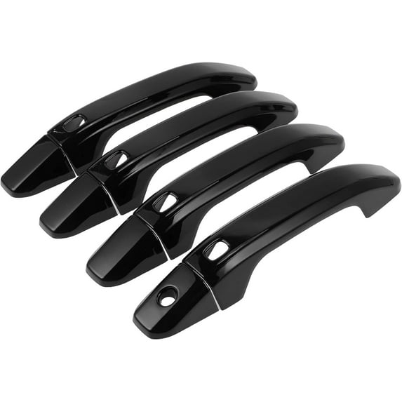 4pcs Exterior Door Handle Cover Car Door Handle Protector for Chevrolet Silverado 1500 2014-2024 Car Door Handle Protector with 4 Keypad ABS Black