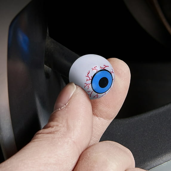 4pcs Eyeball Style Tire Valve Stem Caps, Universal Copper Core Dustproof Tire Valve Stem Covers for Cars SUV Trucks Bikes Motorcycles Bicycles Dustproof & Air Leakage Proof Car Tire Accessories