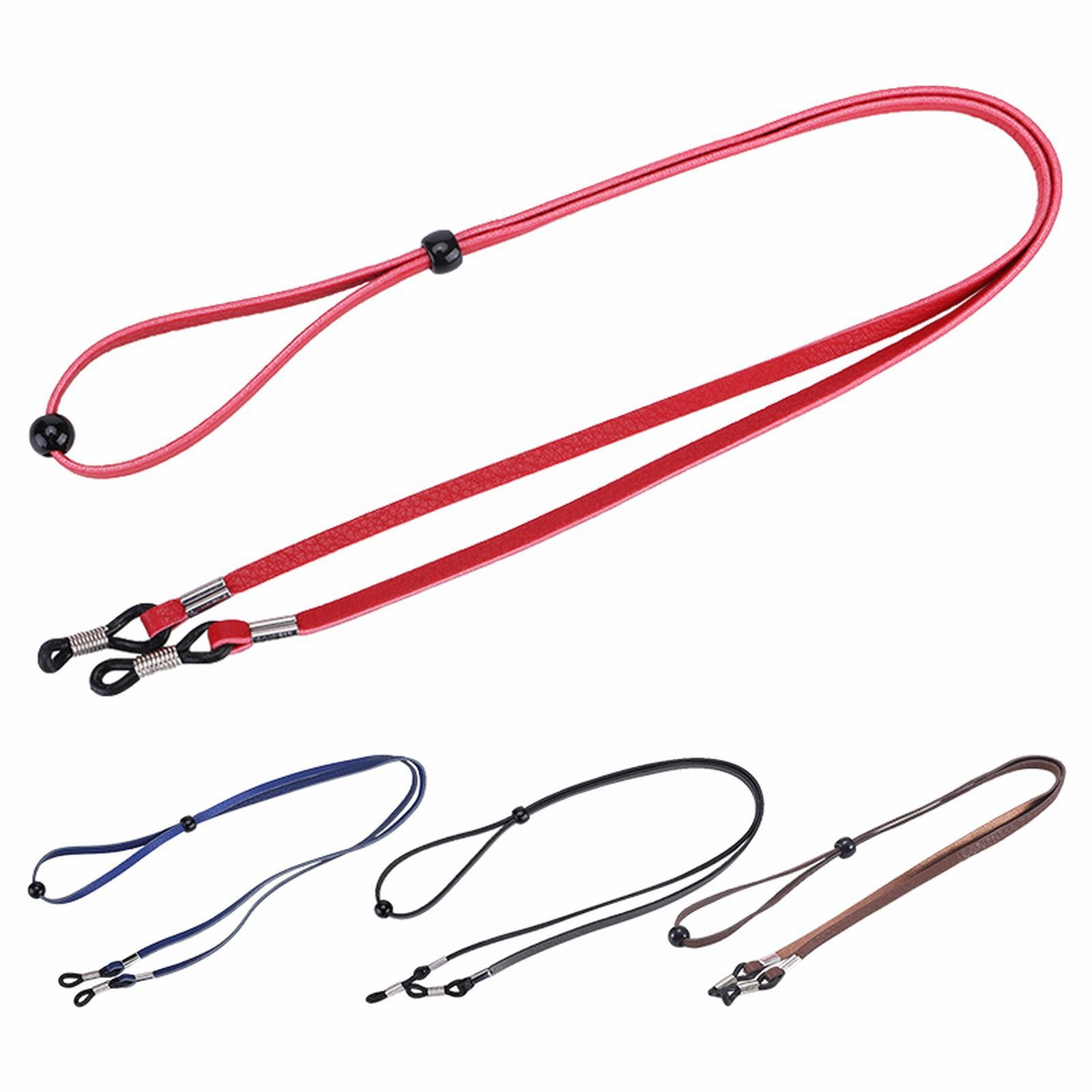 4pcs Eyeglass Strap Holders PU Leather Glasses Straps Non Slip Eyewear Retainers Eyeglasses