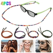 4pcs Eyeglass Straps, EEEkit Adjustable Sunglass Holder Chain, Cotton Unisex Glasses Sports Lanyard