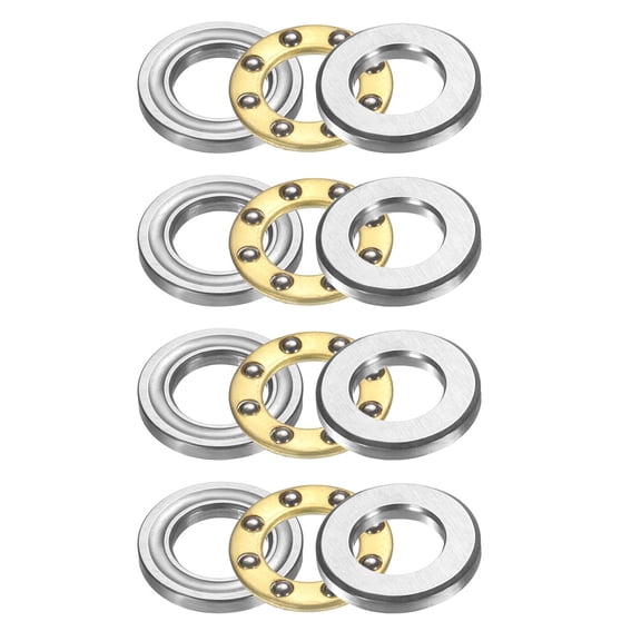 4pcs F6-11M Thrust Ball Bearings, 6mm x 11mm x 4.5mm Miniature Thrust Bearing with Washers Chrome Steel Single Direction for Conveyor Systems Machine Tools