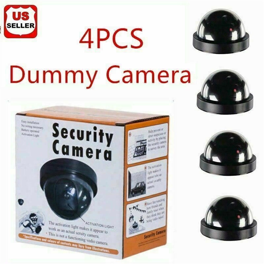 LINKPAL 4-Pack Dummy Dome Security Cameras with Blinking Red LED