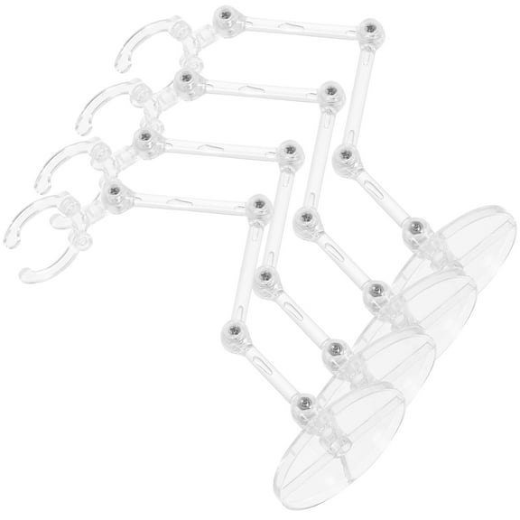 Sturdy Action Figure Display Shelf for Toys and Models with Flat Bottom Easy to Assemble 4pcs Black