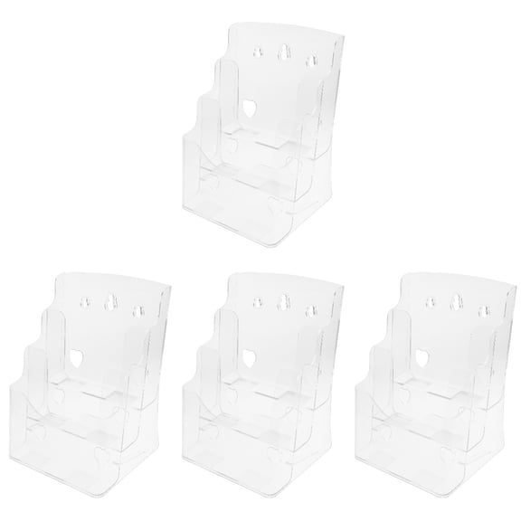 4pcs File Rack Wall Mount Brochure Rack Pamphlet Holder Tabletop Document Stand